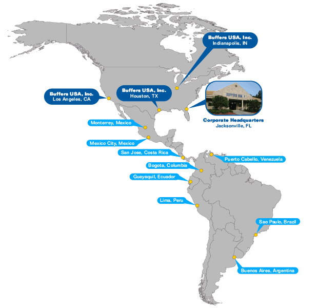 North America / South America Locations map